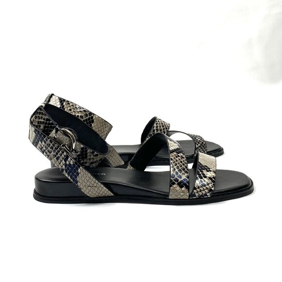 Marc Fisher Tavie2 Double Strap Python Embossed Ankle Strap Sandal 8 - Picture 2 of 9
